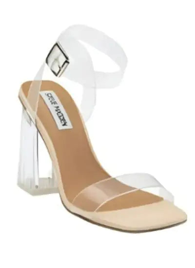 Steve Madden Hundred Clear Block Heel Sandal