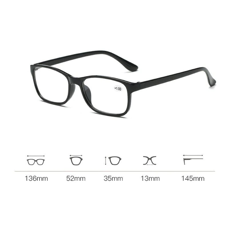 Reading Glasses Mens Womens Unisex Readers Eyeglasses 8 Pack Glasses New Square