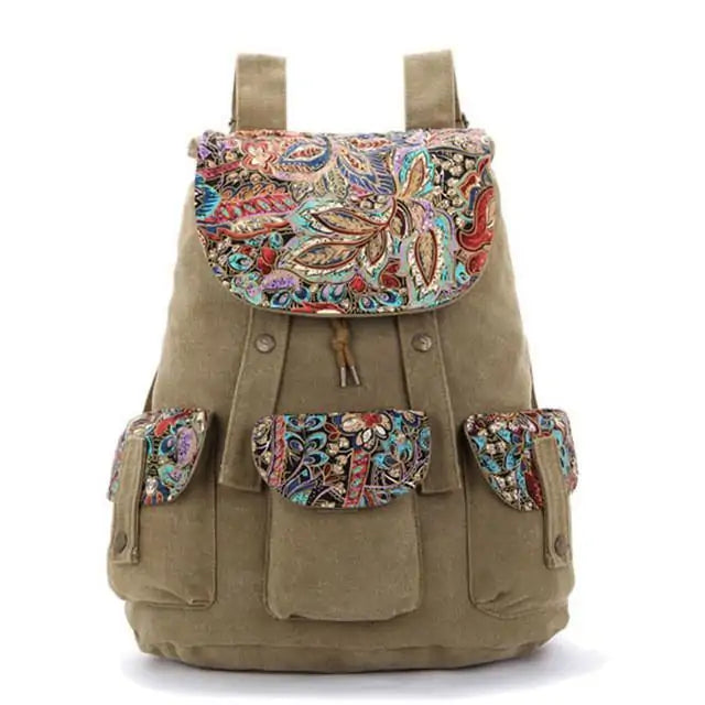 Floral Khaki Rucksacks