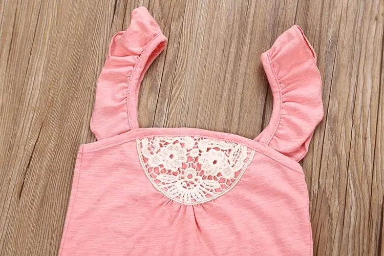 Toddler Baby Girls Sleeveless Lace Romper Outfit