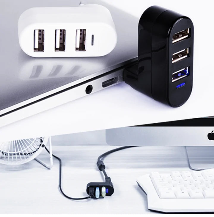 TrendTech Mini Rotatable 3 Port USB Hub