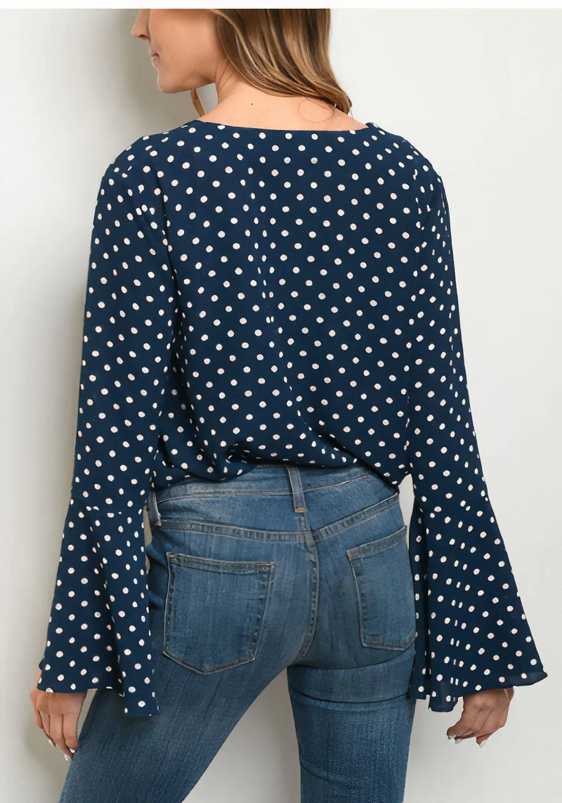 Bell Sleeve Dots Bodysuit