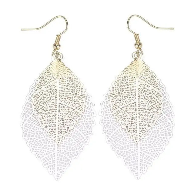 Multi Tone Leaf Earrings