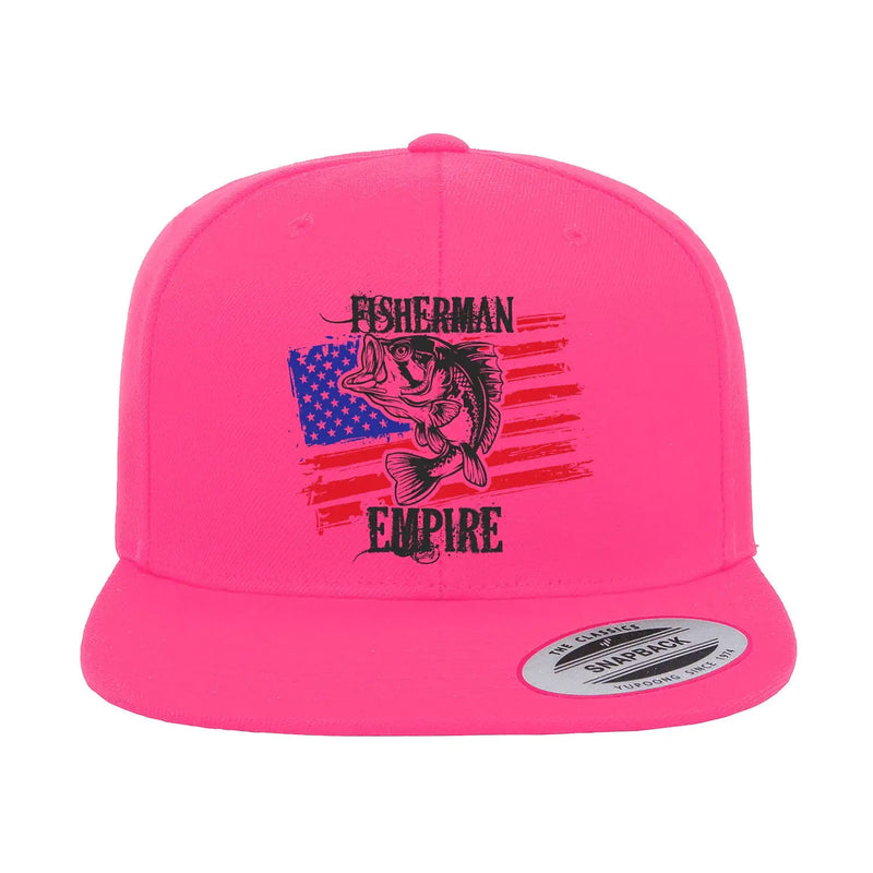 Fisherman American Empire Color Embroidered Flat Bill Cap