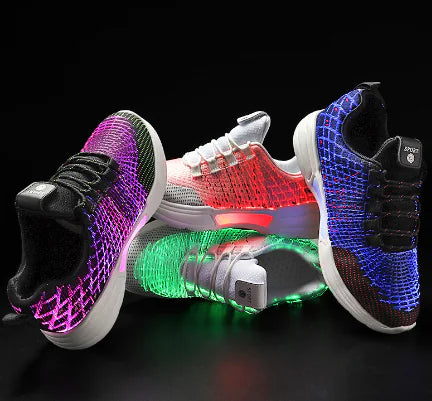 New LED Fiber Optic Light-Up Shoes for Kids and Couples