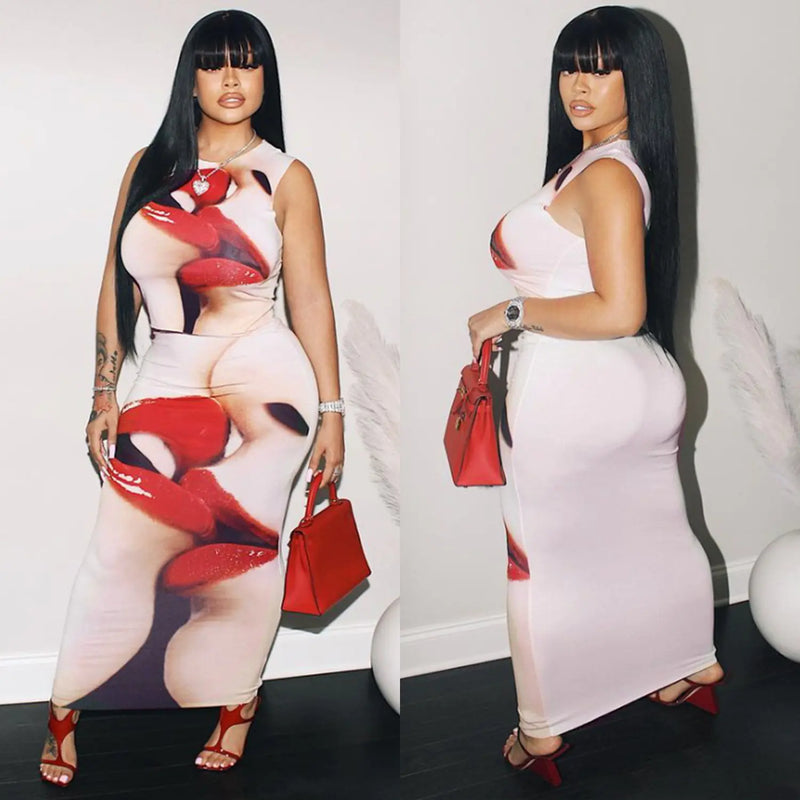 Skinny Print Dress for Women