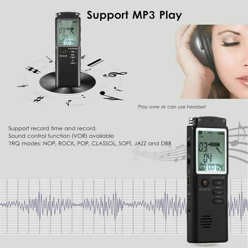 32G Voice Activated Mini Digital Sound Audio Recorder Dictaphone MP3 Player