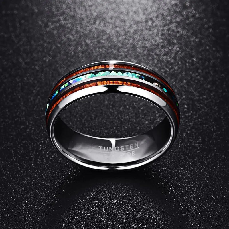 Abalone Tungsten Carbide Ring