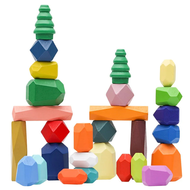 Montessori Wooden Stone Blocks