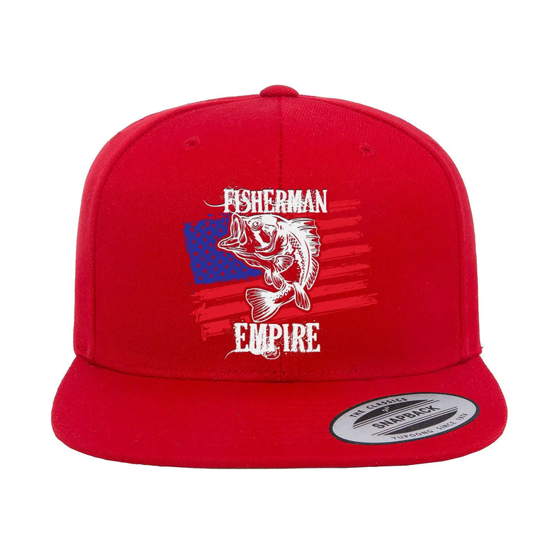 Fisherman American Empire Color Embroidered Flat Bill Cap