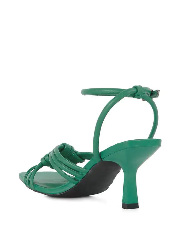 Knot Mid Heel Sandals