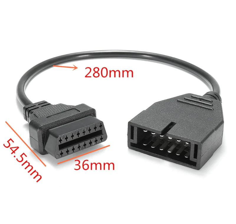 12 Pin OBD1 To 16 Pin OBD2 Convertor Adapter Cable For GM Diagnostic Scanner US