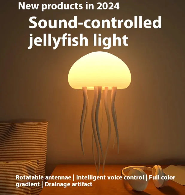 Color Changing Can Be Hung Can Stand Voice Control Jellyfish Lamp