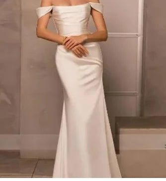 Ivory Satin Mermaid Wedding Dress