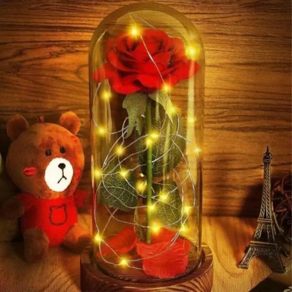 Beauty and Beast Enchanted Rose Lamp