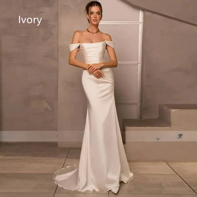 Ivory Satin Mermaid Wedding Dress