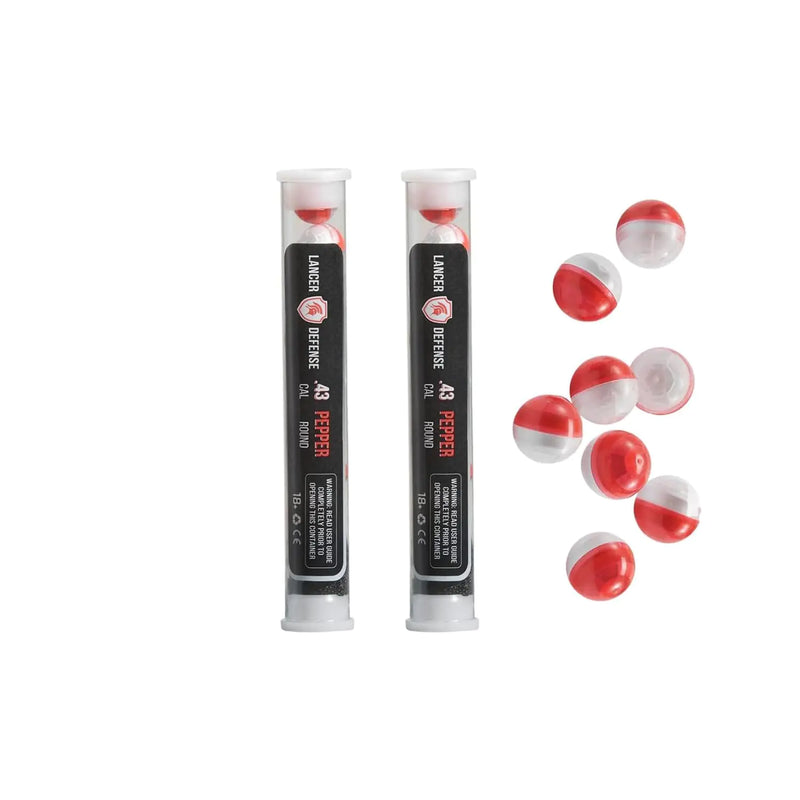 Lancer Tactical Defense Ball 0.43 Cal for Self Defense Includes Pepper Projectile Bulk 2 Pack Pack of 8 Each