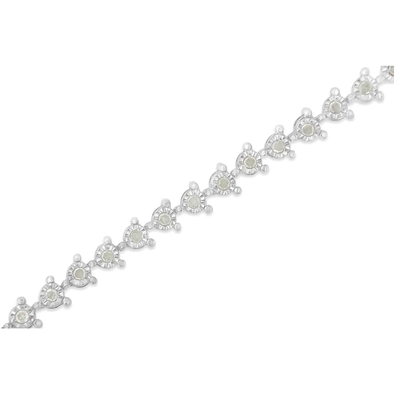 Sterling Silver Diamond Tennis Link Bracelet (0.5 cttw, I-J Color, I3 Clarity)