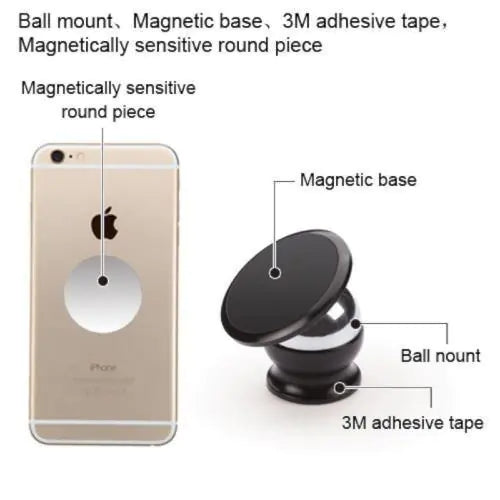 360 Degree Magnetic Car Dash Mount Ball Dock Holder For Phone Tablet Universal