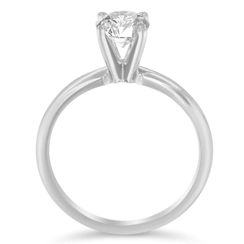 14K White Gold 4/5 Cttw GIA Certified 4 Prong Set Round Brilliant Cut Diamond Solitaire Engagement Ring (I-J Color, VVS1-VVS2 Clarity)