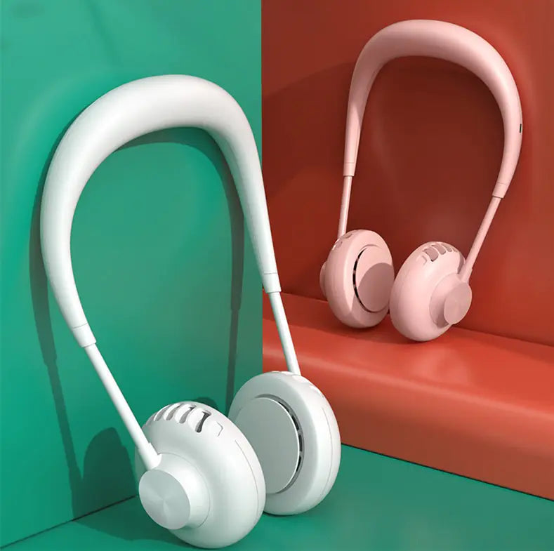 Neck-Hanging Leafless Fan with USB and Three Speeds