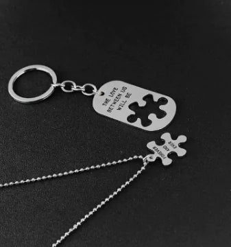 The Love Between Us Will Be Forever And Ever Necklace & Key Chain Set