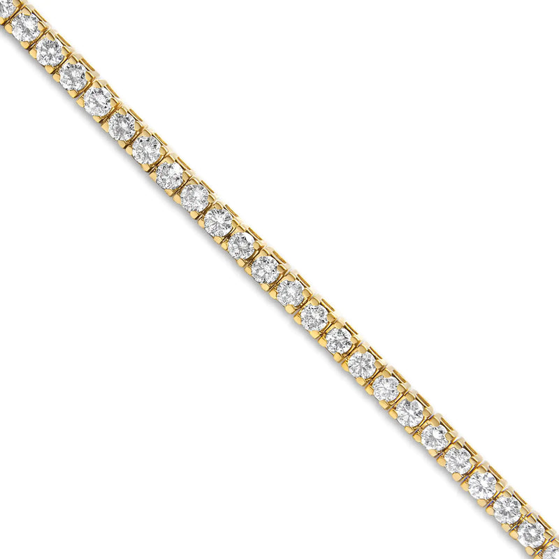 14K Yellow Gold 3.0 Cttw 4 Prong Set Round Brilliant Cut Diamond Classic Tennis Bracelet ( J-K Color, VVS2-VS1 Clarity) - 7.25 " Inches