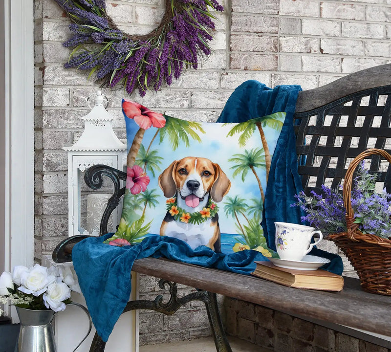 Beagle Luau Throw Pillow