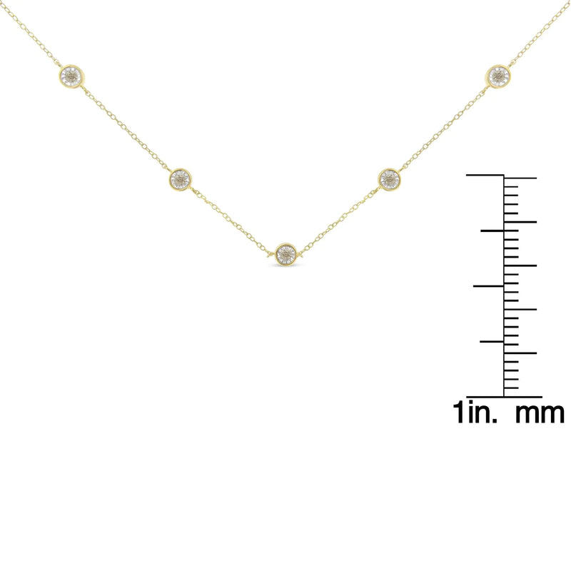 Sterling Silver Diamond Station Necklace (1/2 cttw, K-L Color, I2-I3 Clarity)