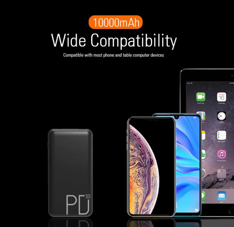 10000mAh Slim PD Fast Charge Power Bank