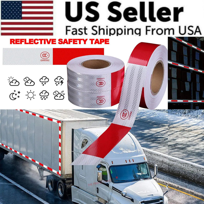 Reflective Trailer Safety Tape Conspicuity Tape Warning Sign Car Truck Red White