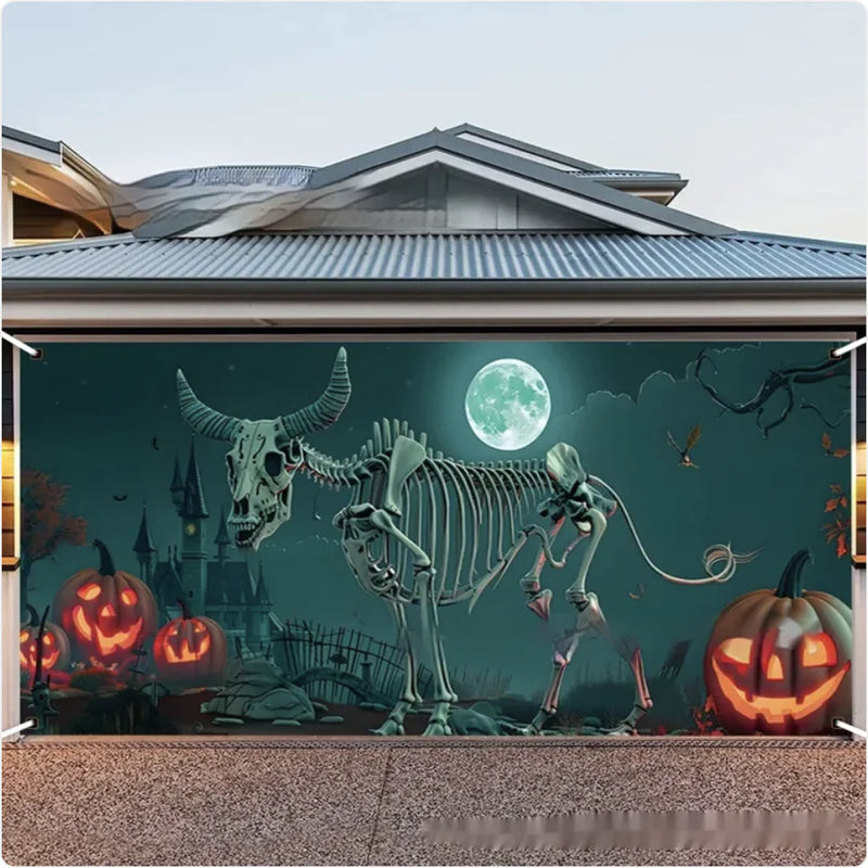 Creative Printed Dinosaur Skeleton Garage Door Decoration