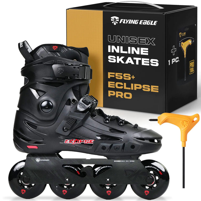 Flying Eagle Skates | F5S+ Eclipse Pro - Inline Skates for Men & Women Adult Inline Skates Inline Skates for Women Mens Inline Skates - Black 36