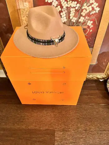 Wool Fedora Hat With Punk Ribbon