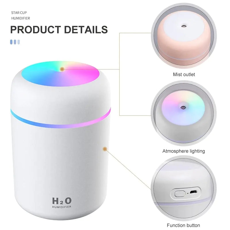 Colorful Cup Humidifier Mini Aroma Diffuser With Cool Mist