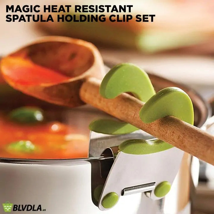 Magic Heat Resistant Spatula Holding Clip Set