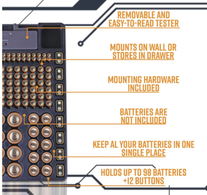 TrendTechs? Battery Organizer With Energy Tester