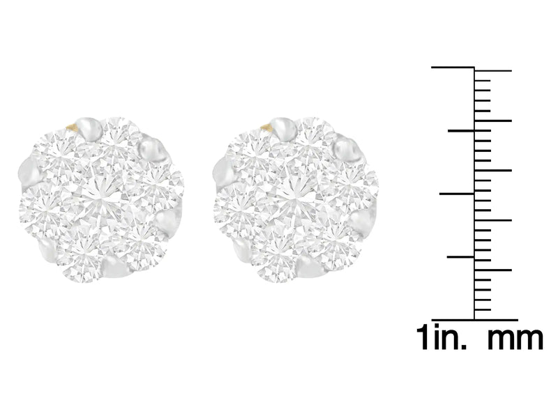 14K Yellow Gold Round-cut Diamond Earrings (1 cttw, I-J Color, SI1-SI2 Clarity)