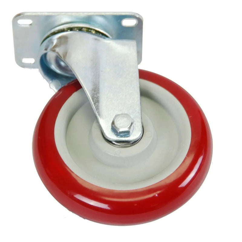 4 Pack 5 Inch Caster Wheels Swivel Plate Polyurethane Wheels Heavy Duty Wheels