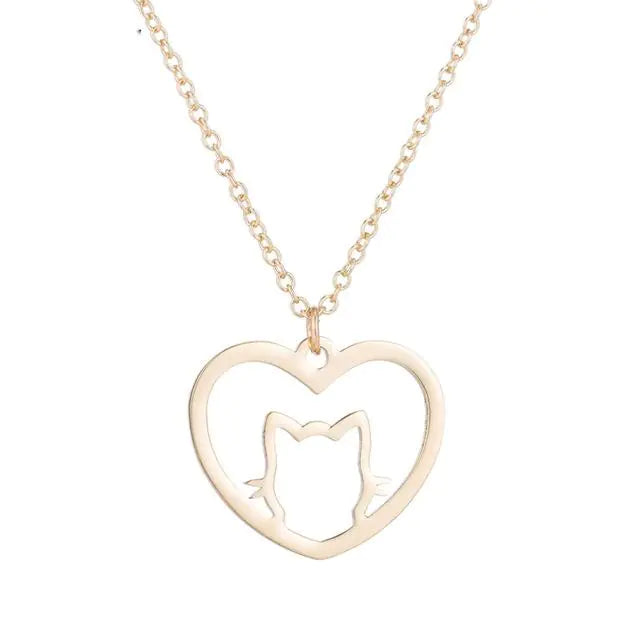 Cat Heart Necklace