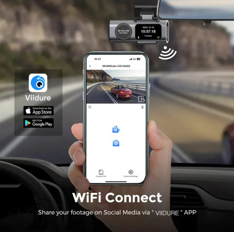 4K WiFi Night Vision Car Security Camera