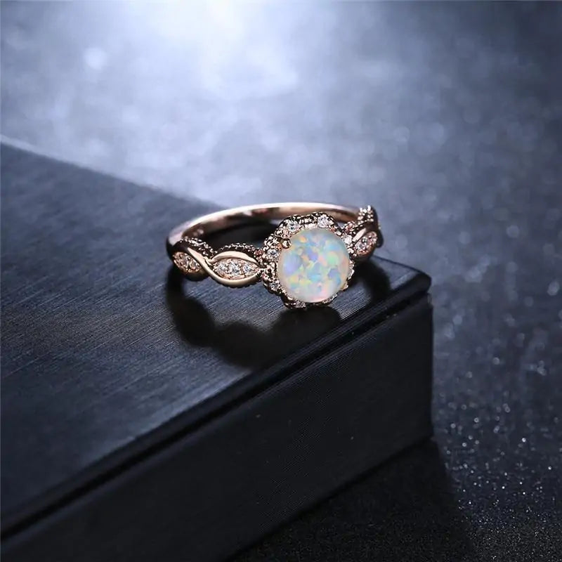 Rainbow Opal Ring