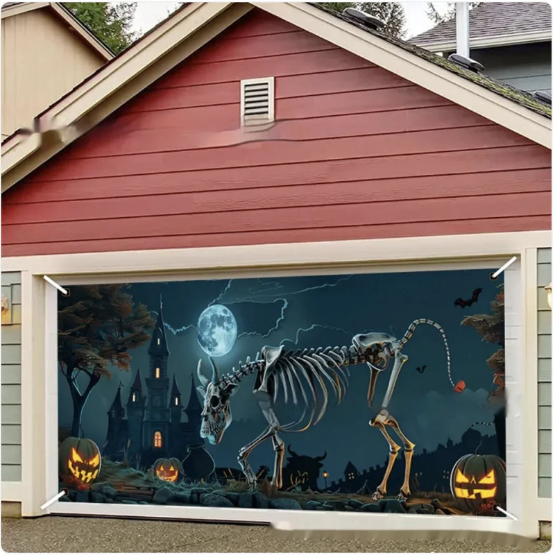 Creative Printed Dinosaur Skeleton Garage Door Decoration