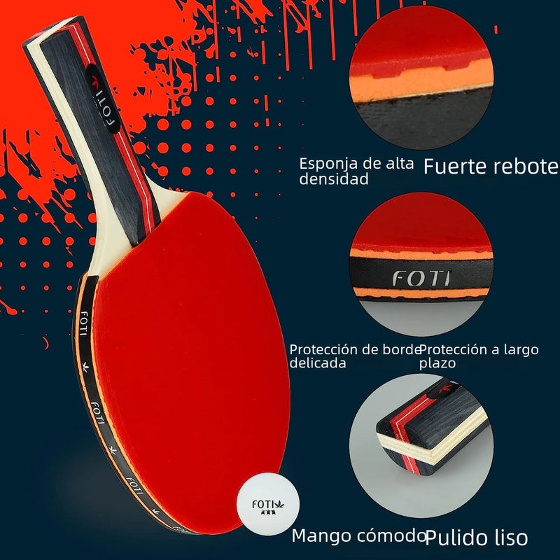 Table Tennis Racket Set with Balls and Adjustable Net