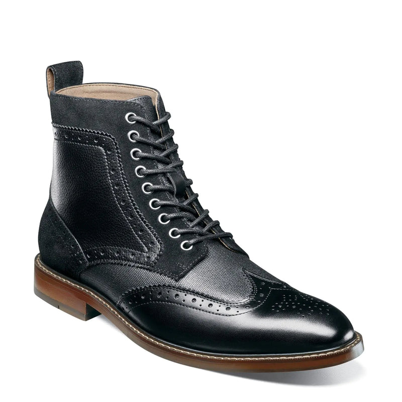 Stacy Adams Mens Finnegan Wingtip Boot Fashion Black Multi 7
