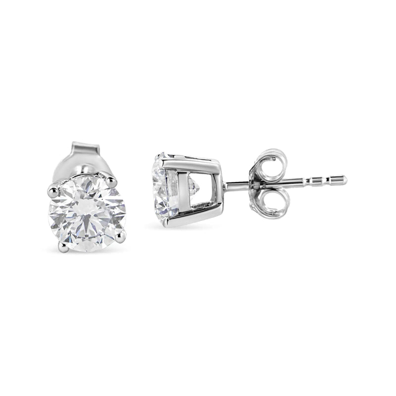 14K White Gold 1 3/4 Cttw Lab Grown Round Brilliant Diamond Solitaire Stud Earring (F-G Color, VS2-SI1 Clarity)