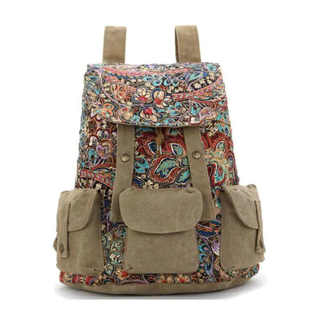 Floral Khaki Rucksacks