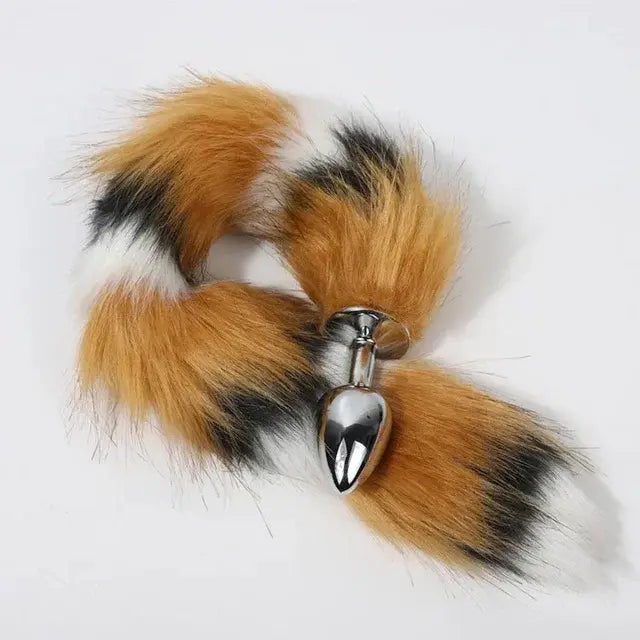 Metal Fox Tail Anal Plug Set