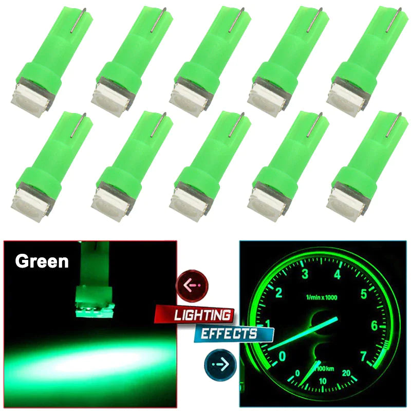 70PCS T5 T10 5050-SMD LED Speedometer Instrument Gauge Cluster Dash Light Bulbs