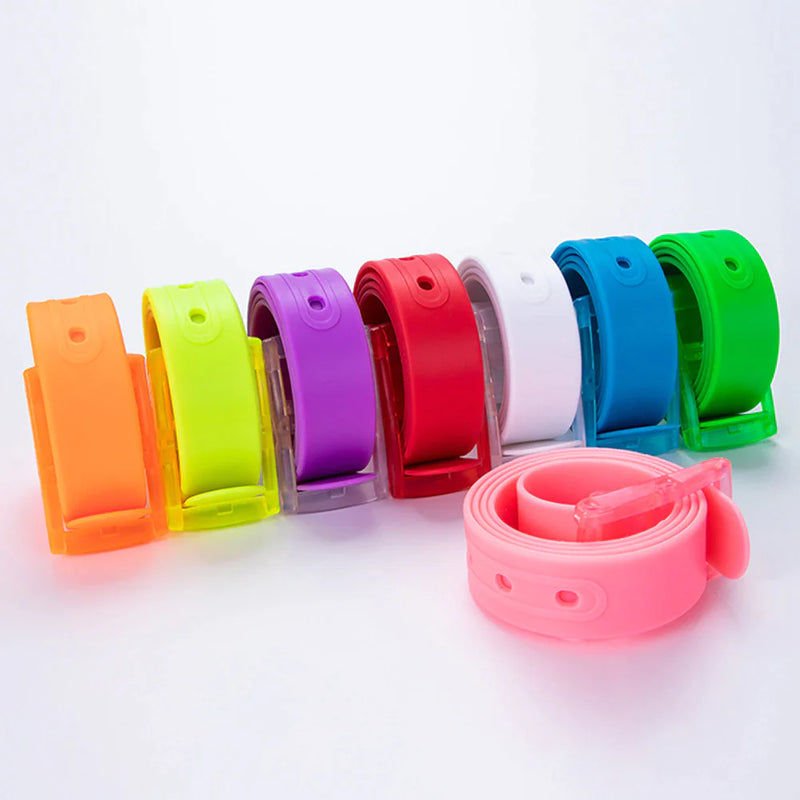 Adjustable Cut to Fit Rubber Plastic Jelly Silicone Casual Belt With Buckle USA